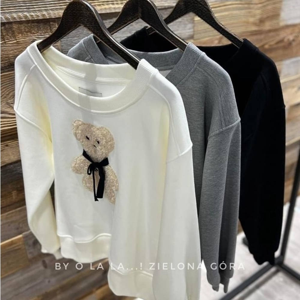 Black teddy bear sweatshirt “ by o la la” size M